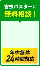 害虫バスターに無料相談 年中無休24時間対応